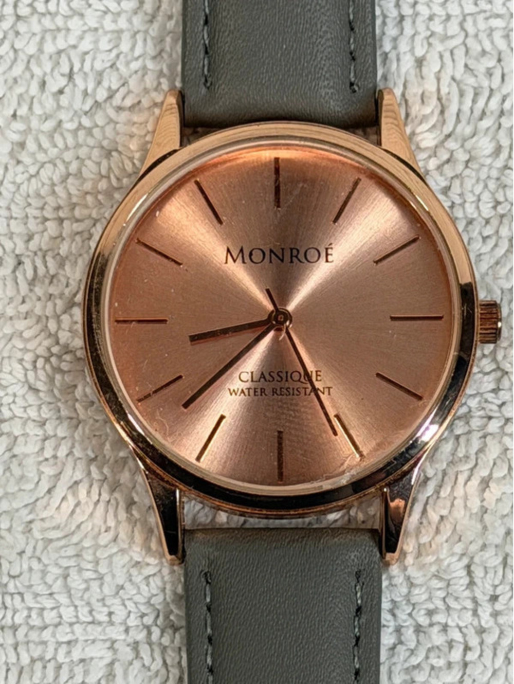 Monroe Classique Women's Wristwatch - Rose Gold Dial & Genuine Leather Strap